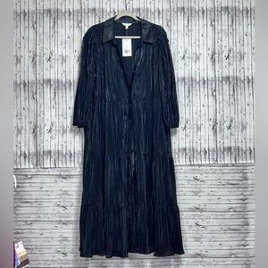 NWT Crown & Ivy 3/4 Sleeve Metallic Shirt Dress